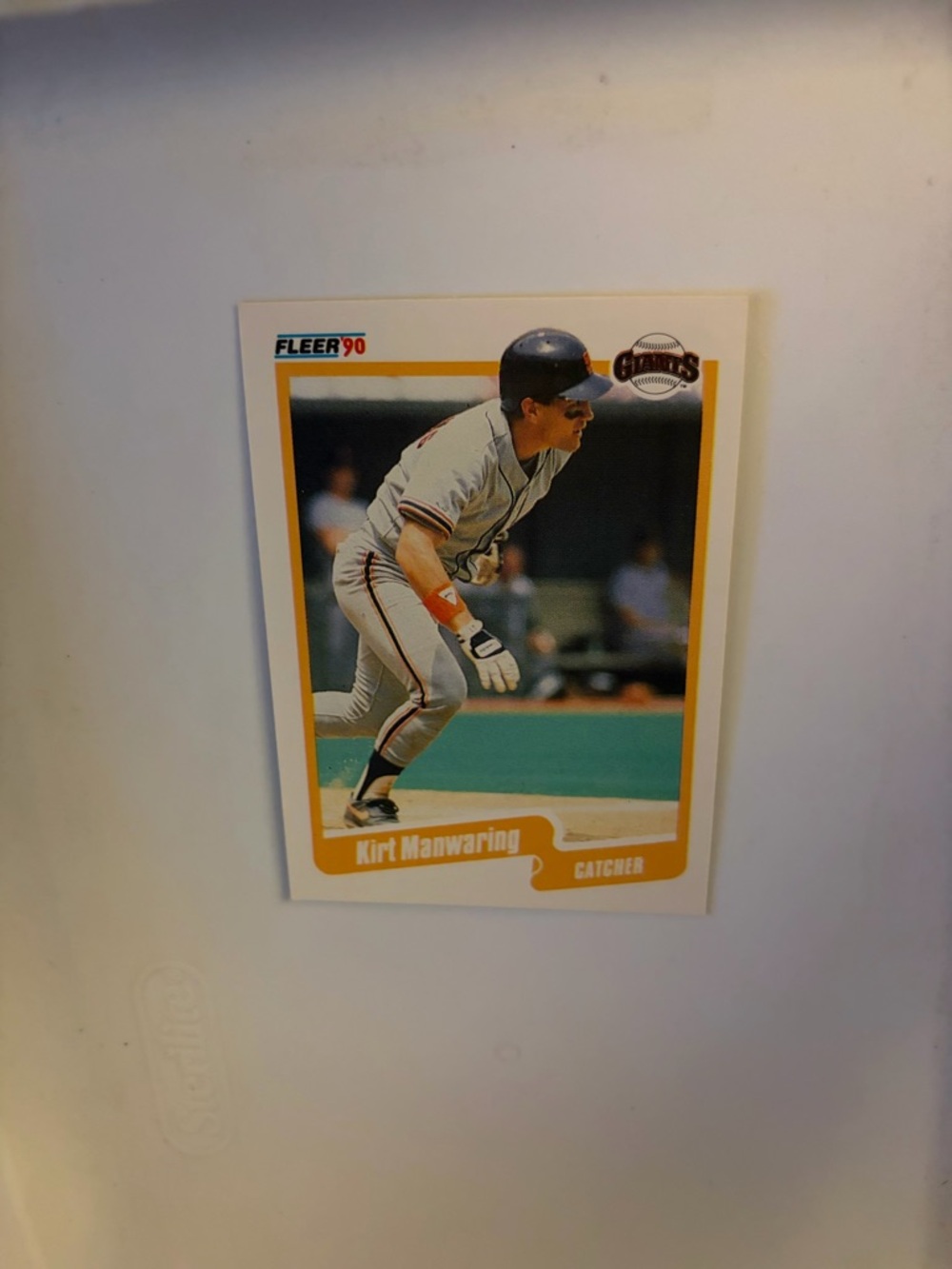 1990 fleer Kirt manwaring giants baseball card